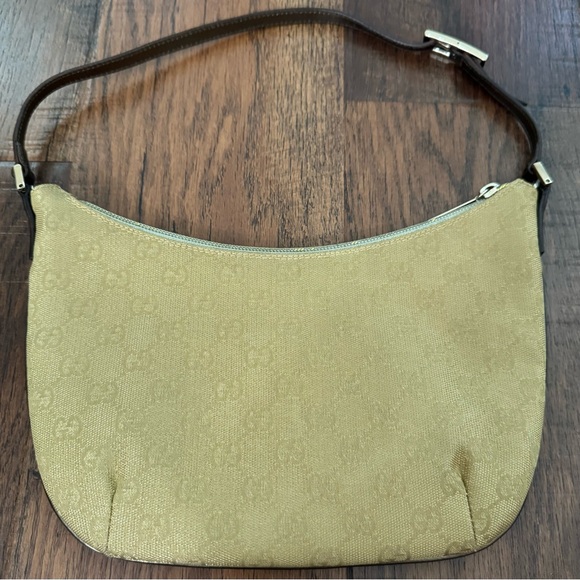 GUCCI gold fabric logo bag with metallic bronze handle, NWOT - Picture 5 of 16